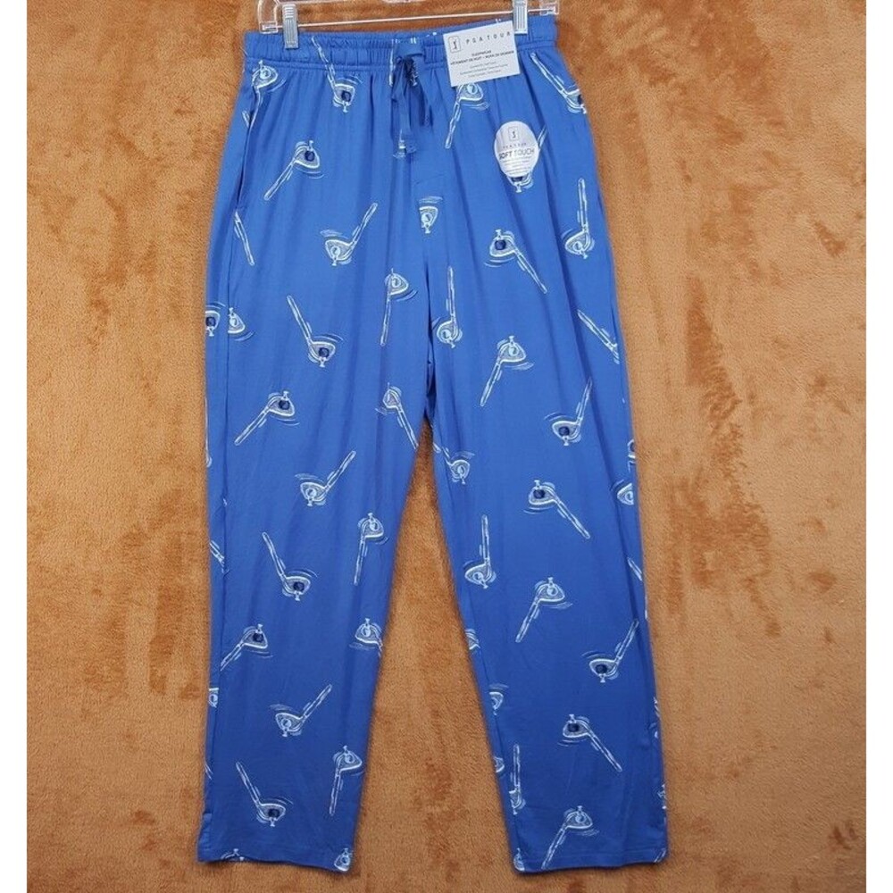 PGA TOUR Pajama Pants Mens Small Blue Drawstring Soft Touch Comfort Golf Swing